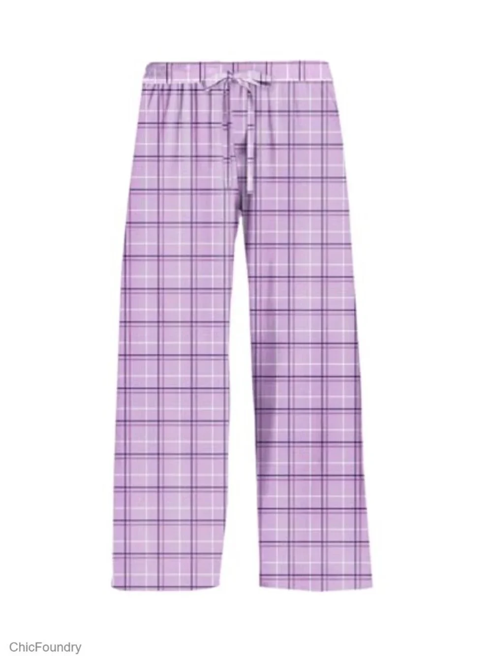 Girls Plaid Wide Leg Pants Drawstring Elastic Waist Lounge Pajama Bottoms